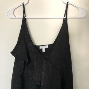 Black satin-esque tank top (XS)